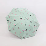 Guarda-chuva pequeno e fresco para sol feminino, guarda-chuva para estudantes em vinil, triplo, simples, uso duplo para sol, verde abacate, branco abacate, rosa abacate, branco morango, rosa morango, branco pêssego, rosa pêssego