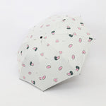 Guarda-chuva pequeno e fresco para sol feminino, guarda-chuva para estudantes em vinil, triplo, simples, uso duplo para sol, verde abacate, branco abacate, rosa abacate, branco morango, rosa morango, branco pêssego, rosa pêssego