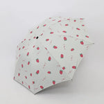Guarda-chuva pequeno e fresco para sol feminino, guarda-chuva para estudantes em vinil, triplo, simples, uso duplo para sol, verde abacate, branco abacate, rosa abacate, branco morango, rosa morango, branco pêssego, rosa pêssego