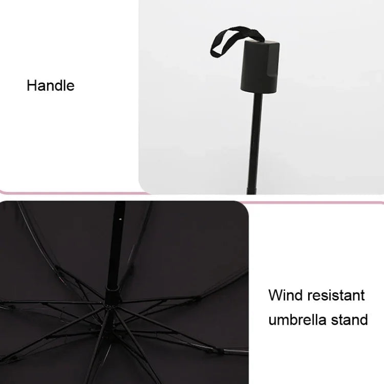 Guarda-chuva pequeno e fresco para sol feminino, guarda-chuva para estudantes em vinil, triplo, simples, uso duplo para sol, verde abacate, branco abacate, rosa abacate, branco morango, rosa morango, branco pêssego, rosa pêssego