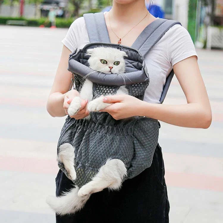 Mochila para Passeios de Animais de Estimação Doglemi Bolsa de Ombro e Peito para Cães Bolsa Respirável em Malha para Cães e Gatos, M, L