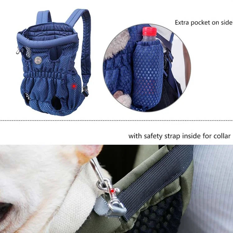 Mochila para Passeios de Animais de Estimação Doglemi Bolsa de Ombro e Peito para Cães Bolsa Respirável em Malha para Cães e Gatos, M, L