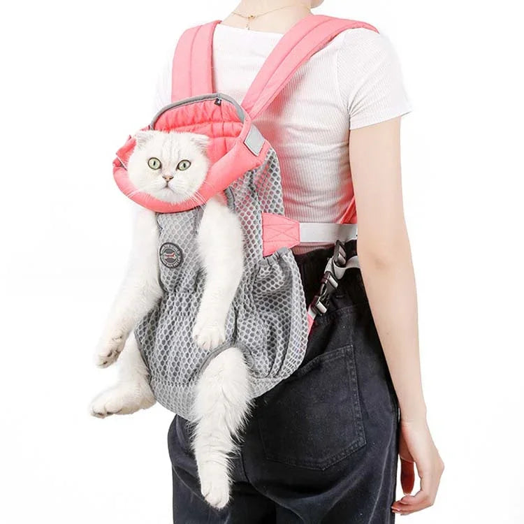 Mochila para Passeios de Animais de Estimação Doglemi Bolsa de Ombro e Peito para Cães Bolsa Respirável em Malha para Cães e Gatos, M, L