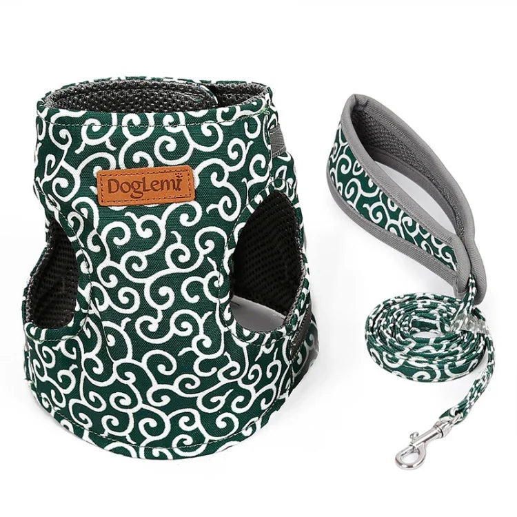 Trela para Gato DogLemi Arnês de Peito Colete Tipo Tração Roupa de Tração para Gato, XS, S
