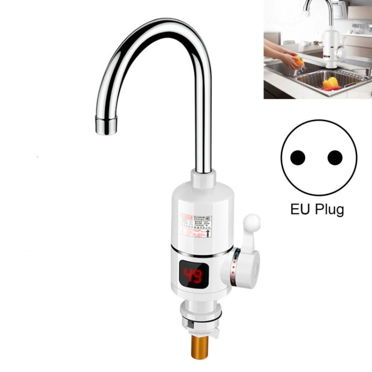 Torneira Elétrica Instantânea de Água Quente para Cozinha Plug UE, Ecrã Digital Cotovelo Grande
