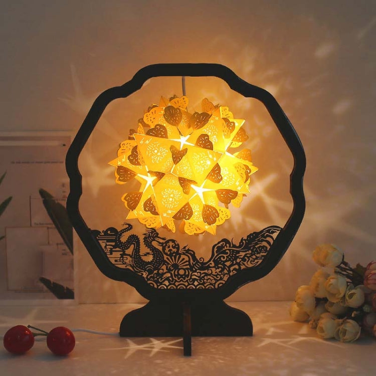 Lâmpada de Papel Artístico com Luz e Sombra, Escultura em Papel DIY, Lâmpada Pequena Criativa de Mesa, Formas Redonda, em Leque, em Arco