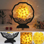 Lâmpada de Papel Artístico com Luz e Sombra, Escultura em Papel DIY, Lâmpada Pequena Criativa de Mesa, Formas Redonda, em Leque, em Arco