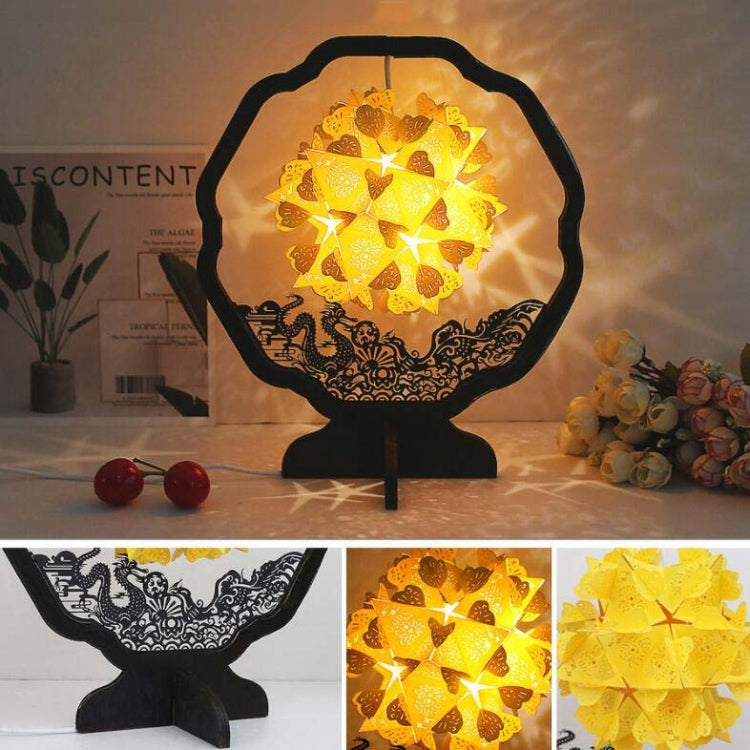 Lâmpada de Papel Artístico com Luz e Sombra, Escultura em Papel DIY, Lâmpada Pequena Criativa de Mesa, Formas Redonda, em Leque, em Arco