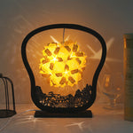 Lâmpada de Papel Artístico com Luz e Sombra, Escultura em Papel DIY, Lâmpada Pequena Criativa de Mesa, Formas Redonda, em Leque, em Arco