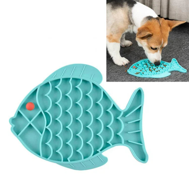 ペット猫・犬用シリコンスローフードマット 窒息防止ボウル 魚型、爪型、花型