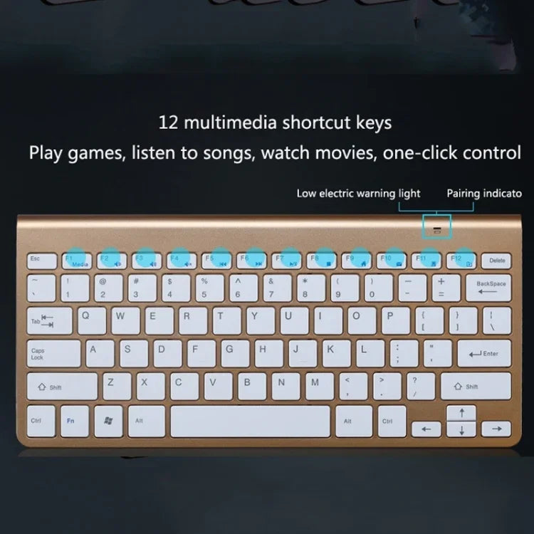 Teclado e Rato Sem Fios Mini USB Externo para Portátil e Computador de Secretária Universal, Teclado, Conjunto de Teclado e Rato