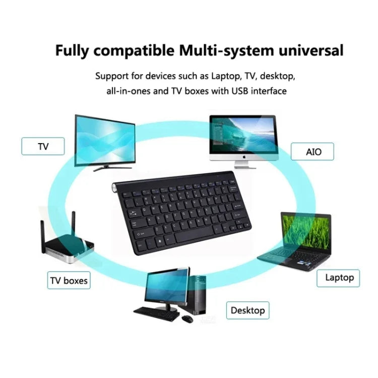 Teclado e Rato Sem Fios Mini USB Externo para Portátil e Computador de Secretária Universal, Teclado, Conjunto de Teclado e Rato
