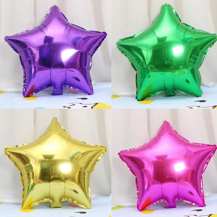 26 Unidades de Balões de Alumínio em Forma de Estrela de 18 Polegadas para Decoração de Feriados, Entrega de Cor Aleatória, Balão de Alumínio