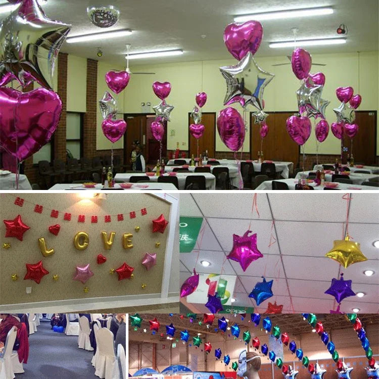 26 Unidades de Balões de Alumínio em Forma de Estrela de 18 Polegadas para Decoração de Feriados, Entrega de Cor Aleatória, Balão de Alumínio