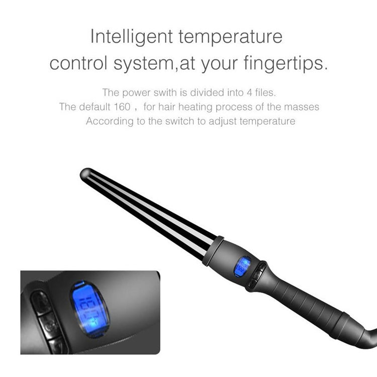 Ferro de Ondular Cónico LCD Tubo Único Cerâmica Esmaltada Cone de Flor de Pêra, 19mm EU, 25mm EU, 25mm US, 19mm US, 32mm EU