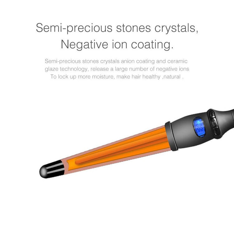 Ferro de Ondular Cónico LCD Tubo Único Cerâmica Esmaltada Cone de Flor de Pêra, 19mm EU, 25mm EU, 25mm US, 19mm US, 32mm EU