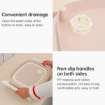 Multifunctional Cutting Board Kitchen Foldable Vegetable Washing Basin, Pink