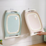 Multifunctional Cutting Board Kitchen Foldable Vegetable Washing Basin, Pink
