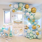 Pacote de Corrente de Balões Verde e Azul Macaron Decoração de Fundo para Festa de Aniversário e Casamento Combinação de Balões, Combinação de Balões de Decoração Macaron