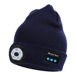 Gorro Tricotado com Luz LED para Corrida Noturna ao Ar Livre e Pesca Noturna, Bluetooth 5.0