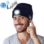 Gorro Tricotado com Luz LED para Corrida Noturna ao Ar Livre e Pesca Noturna, Bluetooth 5.0