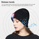 Gorro Tricotado com Luz LED para Corrida Noturna ao Ar Livre e Pesca Noturna, Bluetooth 5.0
