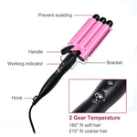 Modelador de Cabelo Automático para Permanente Cerâmico 20-32m 3 Barris Ferro de Ondular para Ondas Grandes, 32mm