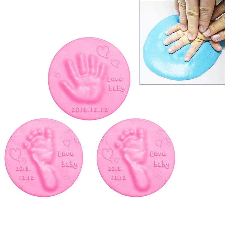 Conjunto de 3 Peças de Argila Macia para Secagem ao Ar, Almofada de Tinta para Mãos e Pés de Bebé, Cores: Azul, Verde, Rosa, Roxo, Laranja, Vermelho, Branco, Amarelo