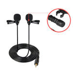 Microfone Lavalier Com Fio Condensador Duplo para Duas Pessoas, Microfone para Telefone Móvel K Song, Bolsa 515PU