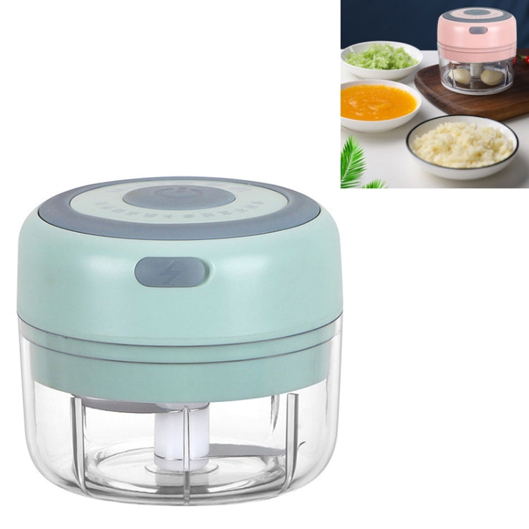 Misturador de Alho Elétrico USB Recarregável, Amassador de Alho Complementar para Alimentos, Amassador de Aço Inoxidável, Dispositivo para Descascar Alho, Mini Cortador de Alho Sem Fios, Verde, Branco