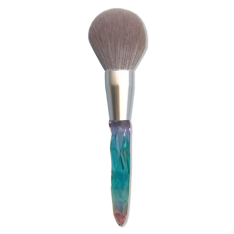 Pincéis de Maquilhagem com Cerdas de Fibra de Seda Laváveis, Pincel Verde para Pó Solto, Pincel Rosa para Pó Solto, 5 UN Pincéis Verdes para Sombra de Olhos, Pincel Verde para Pó Solto + 5 UN Pincéis para Sombra de Olhos