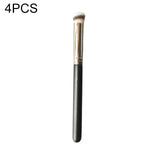 Conjunto de 4 Peças de Pincéis de Maquilhagem com Cerdas de Fibra e Cabo de Madeira, Pincel 191 para Base, Pincel 270 para Corretor, Pincel 170 para Base Diagonal