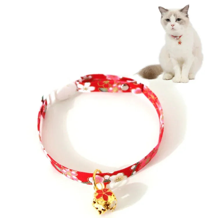 Coleira Ajustável para Animais com Flor Sino Oco Acessórios para Coleira de Gato e Cão, S 17-32cm
