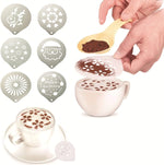 Molde para Guirlanda em Aço Inoxidável, 6 Unidades, Modelo para Impressão de Café com Espuma de Leite, Estilo Aleatório