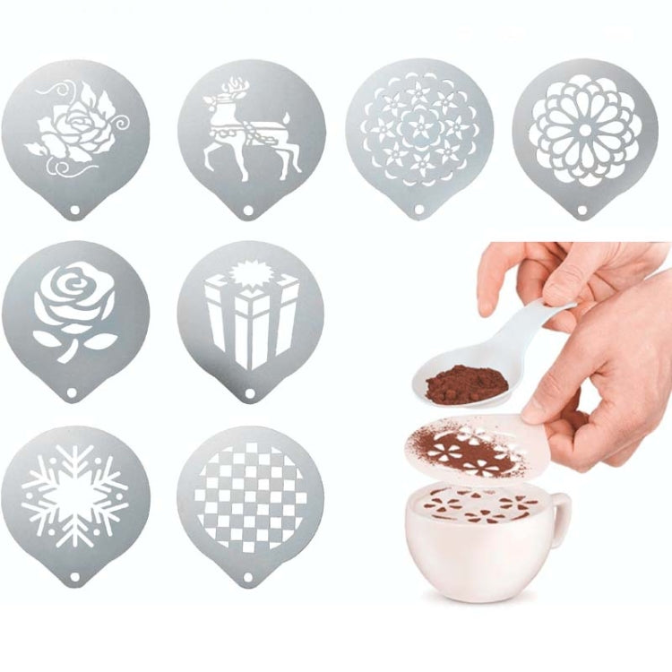 Molde para Guirlanda em Aço Inoxidável, 6 Unidades, Modelo para Impressão de Café com Espuma de Leite, Estilo Aleatório