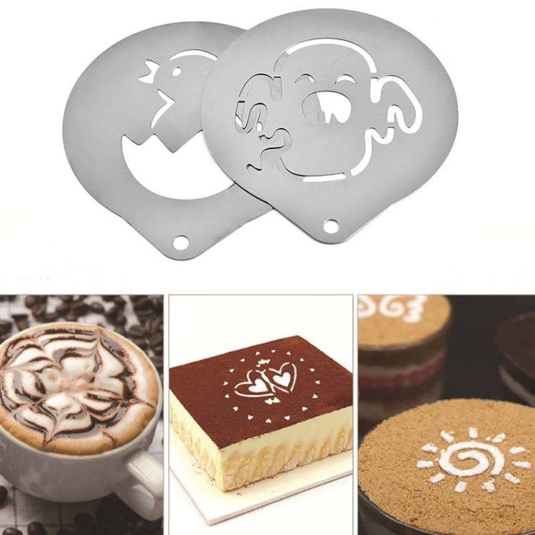 Molde para Guirlanda em Aço Inoxidável, 6 Unidades, Modelo para Impressão de Café com Espuma de Leite, Estilo Aleatório