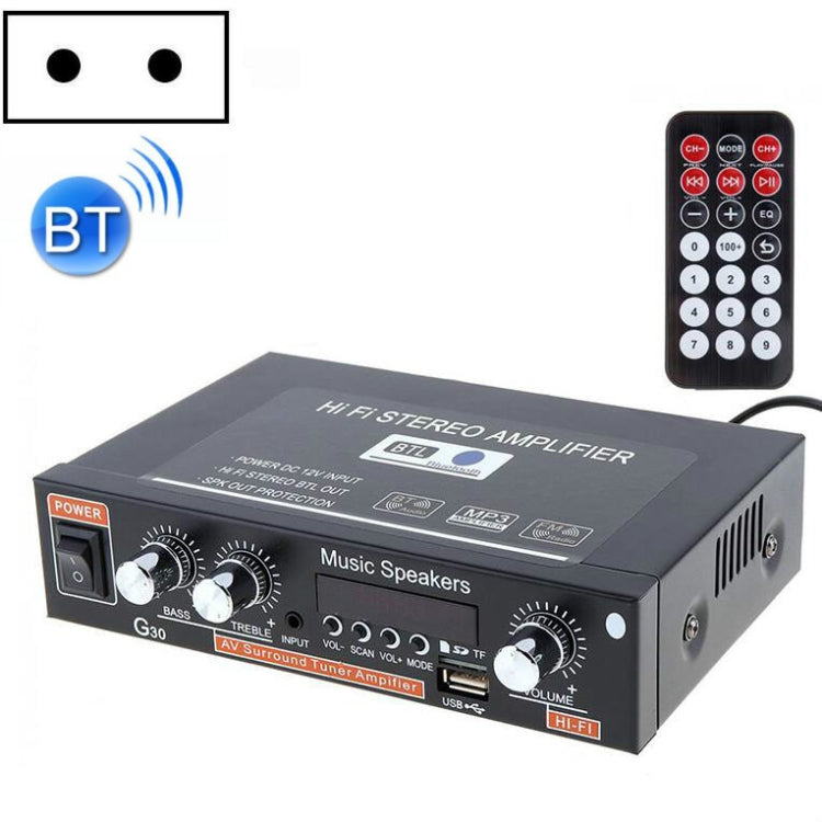 Amplificador de Potência Digital Inteligente G30 com Bluetooth / USB / SD / FM Incorporados, Plugue UE