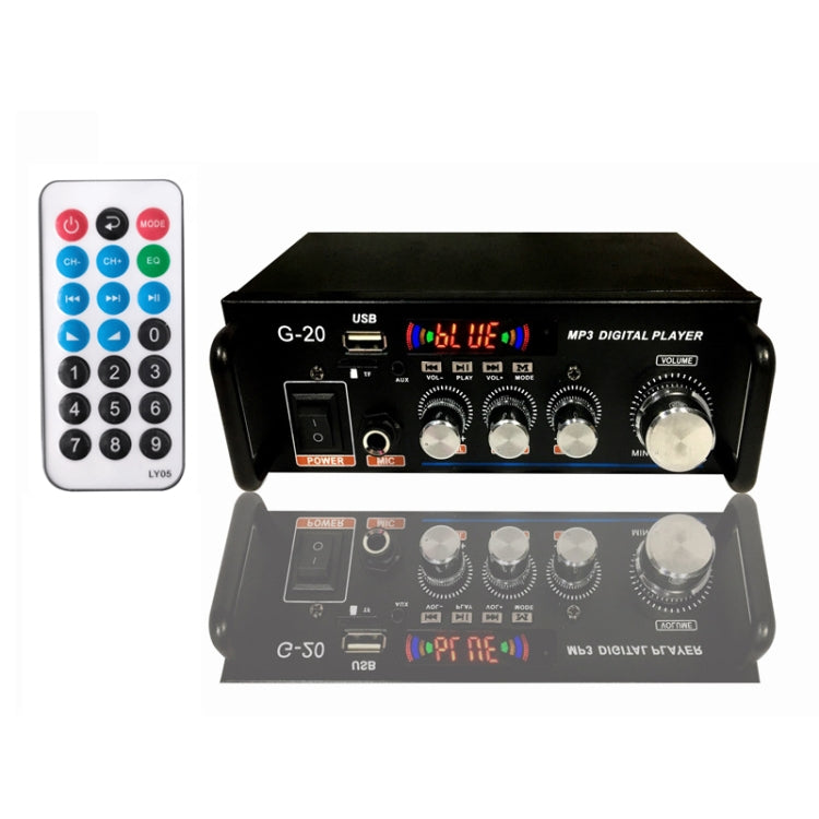 Amplificador de Potência Digital Inteligente G20 com Bluetooth / USB / SD / FM Incorporados, Plugue UE