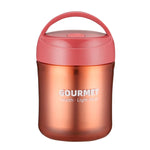 Copo Isolante GOURMET em Aço Inoxidável com Dupla Vedação para Sopa, Vermelho, Amarelo, Azul