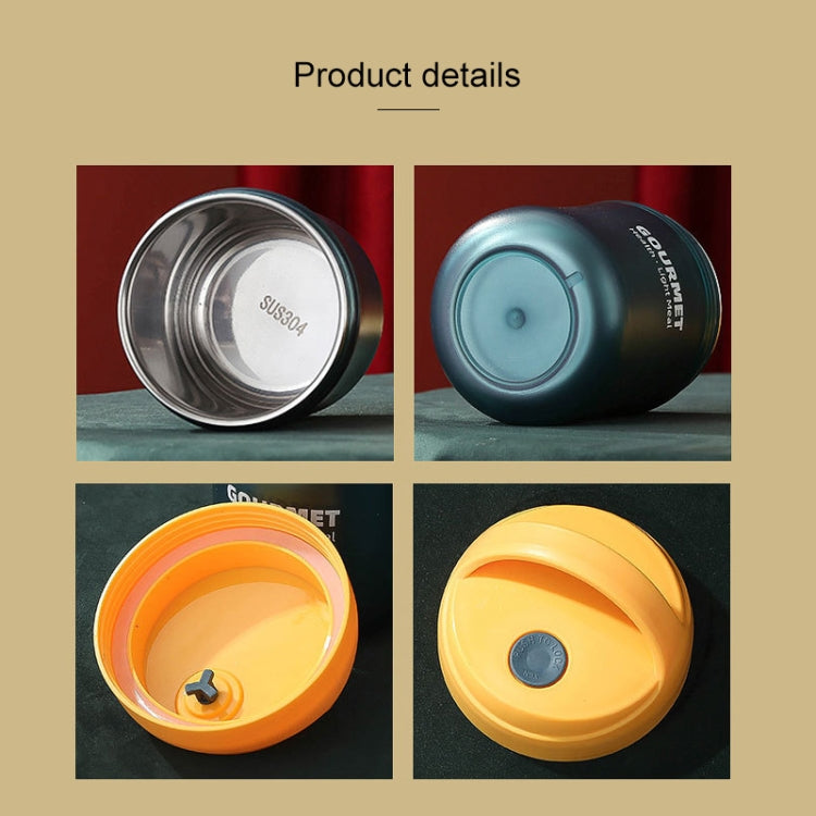Copo Isolante GOURMET em Aço Inoxidável com Dupla Vedação para Sopa, Vermelho, Amarelo, Azul