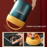 Copo Isolante GOURMET em Aço Inoxidável com Dupla Vedação para Sopa, Vermelho, Amarelo, Azul