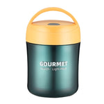 Copo Isolante GOURMET em Aço Inoxidável com Dupla Vedação para Sopa, Vermelho, Amarelo, Azul