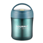 Copo Isolante GOURMET em Aço Inoxidável com Dupla Vedação para Sopa, Vermelho, Amarelo, Azul