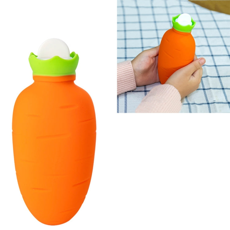 Saco de água quente em silicone em forma de cenoura para injeção de água, aquecedor de mãos para inverno à prova de fugas e explosões, laranja, branco rosa, branco verde, verde claro