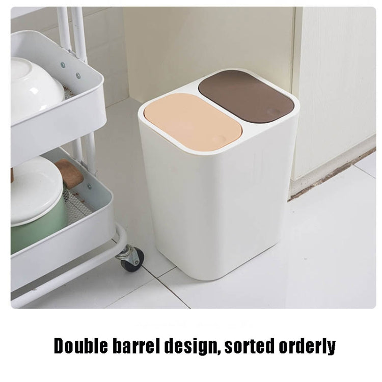 Dry And Wet Classification Press Trash Can Household Kitchen Paper Basket, Blue, White, Gray, Beige