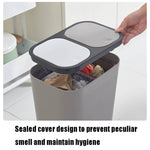 Dry And Wet Classification Press Trash Can Household Kitchen Paper Basket, Blue, White, Gray, Beige