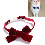Coleira Ajustável para Animais de Estimação com Laço de Veludo Acessórios para Gato, Cão e Coelho, S 17-30cm Laço, S 17-30cm Laço com Sino