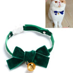Coleira Ajustável para Animais de Estimação com Laço de Veludo Acessórios para Gato, Cão e Coelho, S 17-30cm Laço, S 17-30cm Laço com Sino