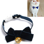 Coleira Ajustável para Animais de Estimação com Laço de Veludo Acessórios para Gato, Cão e Coelho, S 17-30cm Laço, S 17-30cm Laço com Sino