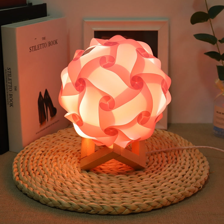 Luz Noturna Criativa para Quarto, Lâmpada Redonda Romântica USB para Decoração de Sala com Base de Madeira, Kit de Material DIY, Produto Acabado